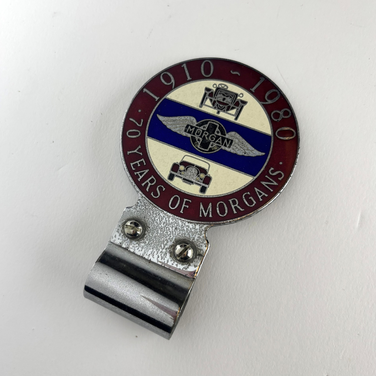 70 year of Morgans enamel badge 1910-1980