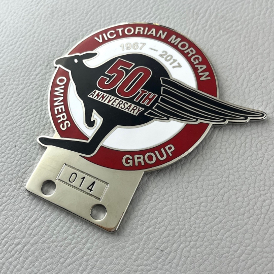 Victoria Morgan Owners Group- 50th anniversary enamel badge