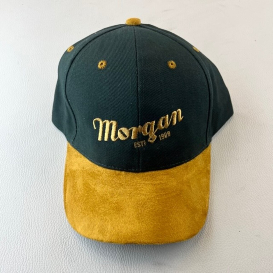 Morgan baseball cap - green tan suede