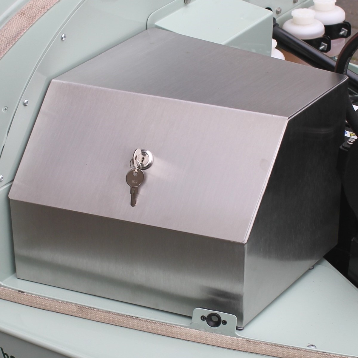 Security box for left hand drive cars in stainless steel - fits under the bonnet