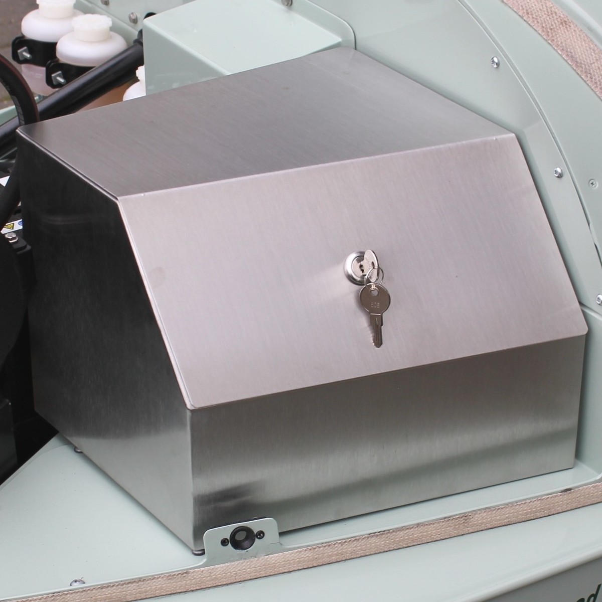 Security box for right hand drive cars in stainless steel - fits under the...