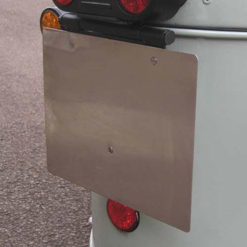 Backing panel for rear number plate - stainless steel