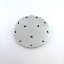 Polished alloy steering wheel centre plate with 12 holes for Moto-Lita...