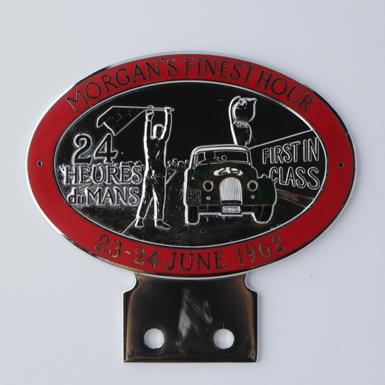 Morgan's Finest Hour car badge (red rim)