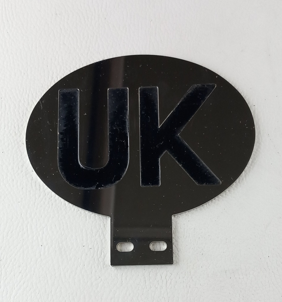 Polished stainless steel UK plate