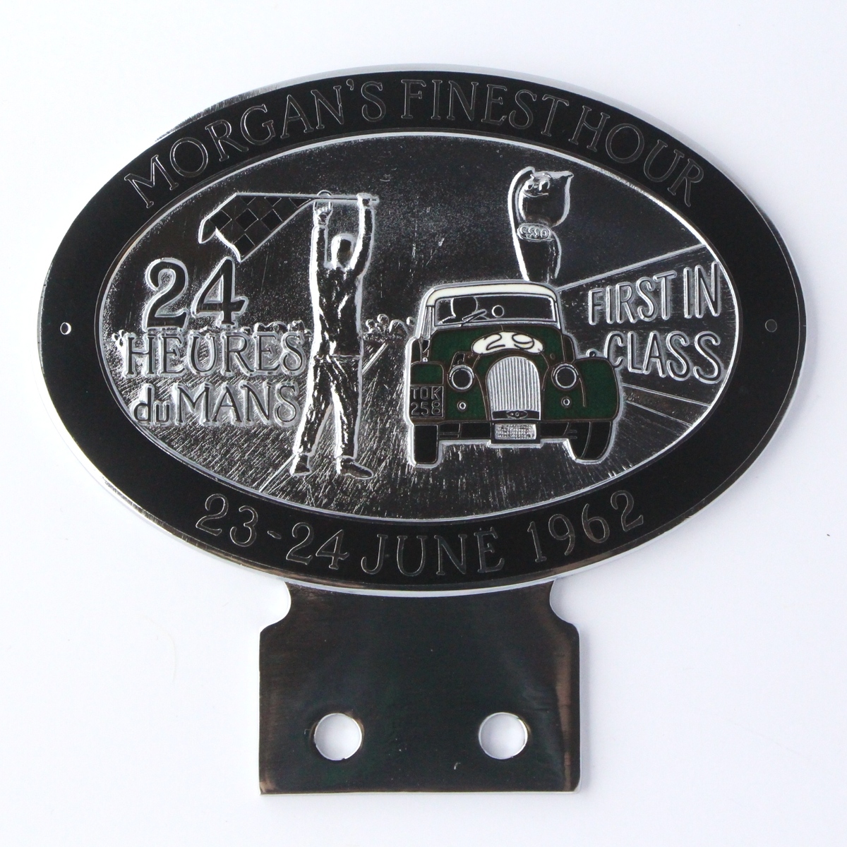 Morgan's Finest Hour car badge (black rim)