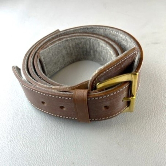 Bonnet strap - brown with felt backing