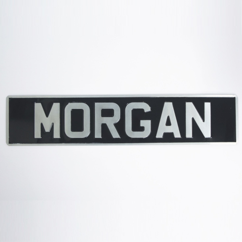 Pressed alloy number plate 'MORGAN'