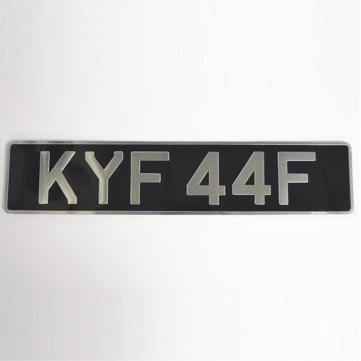 Single original pressed alloy number plate - oblong
