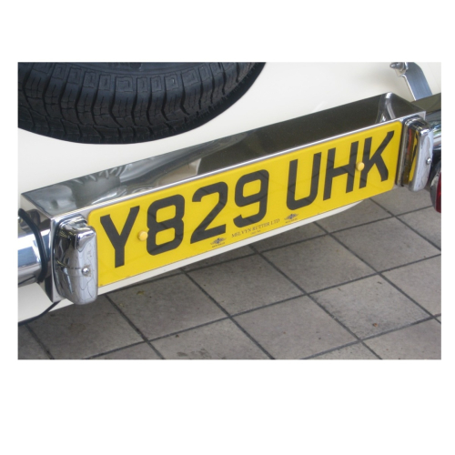 Stainless steel rear number plate box - for all cars 8/1997 on