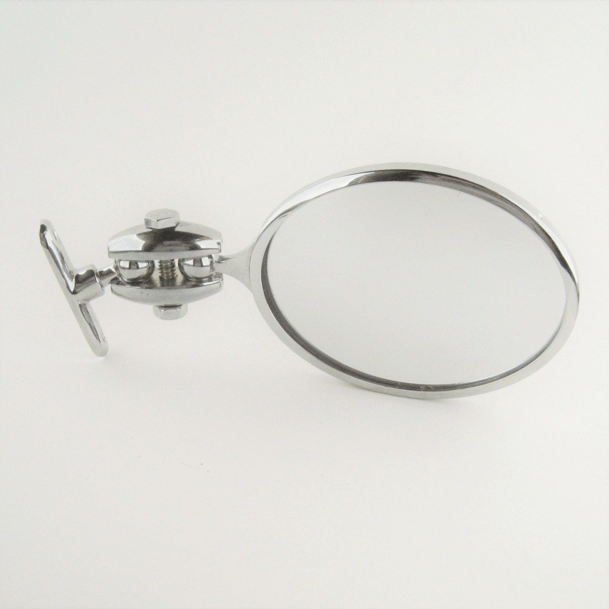 Oval rear view mirror for flat rads & coupes (mounts on windscreen pillar)