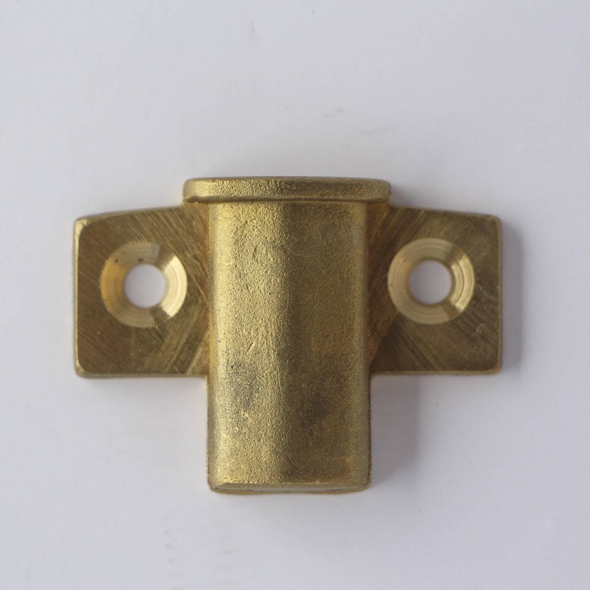 Bonnet hinge end bracket - brass; rear