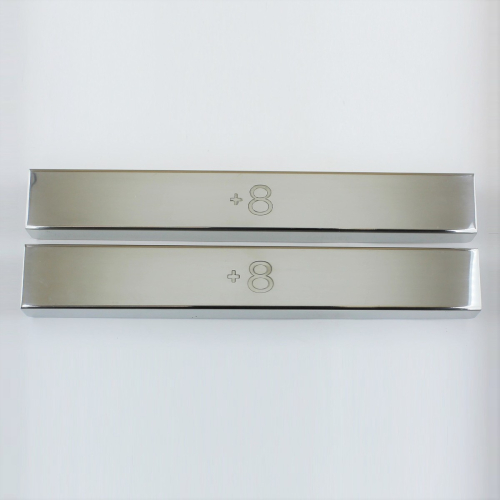 Polished stainless steel covers for front chassis cross member on +8 -...
