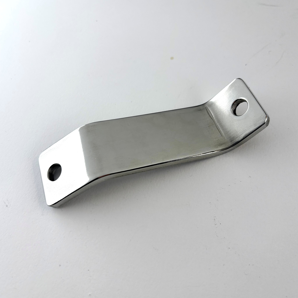Rear bumper bracket support in polished stainless steel - angled (for 4...