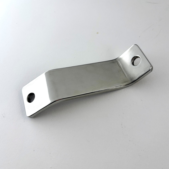 Rear bumper bracket support in polished stainless steel - angled (for 4...