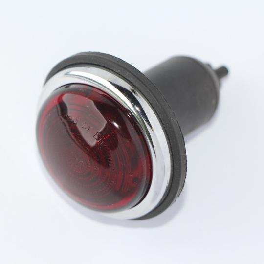 Stop/tail lamp - small round 1950-58 with flat lens complete (base rubber...