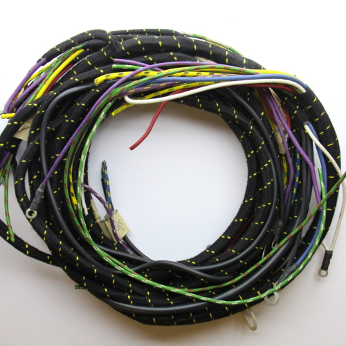 Wiring loom 4/4 series 1 1937 on with amber flashers (non standard) - cloth...