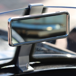Rear view mirror and mounting kit for 'V' screen