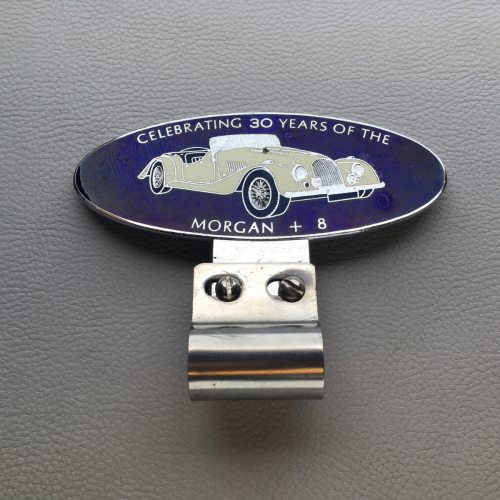 Morgan enamel badge - 30 years of the +8