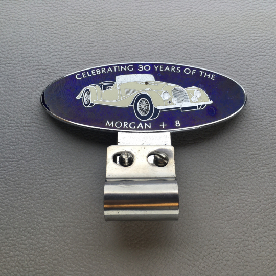 Morgan enamel badge - 30 years of the +8