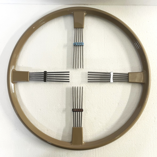 17" Brooklands 4 spoke steering wheel - beige rim 43cm