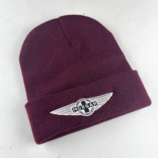 Beanie - Morgan Motor Company wings - burgundy