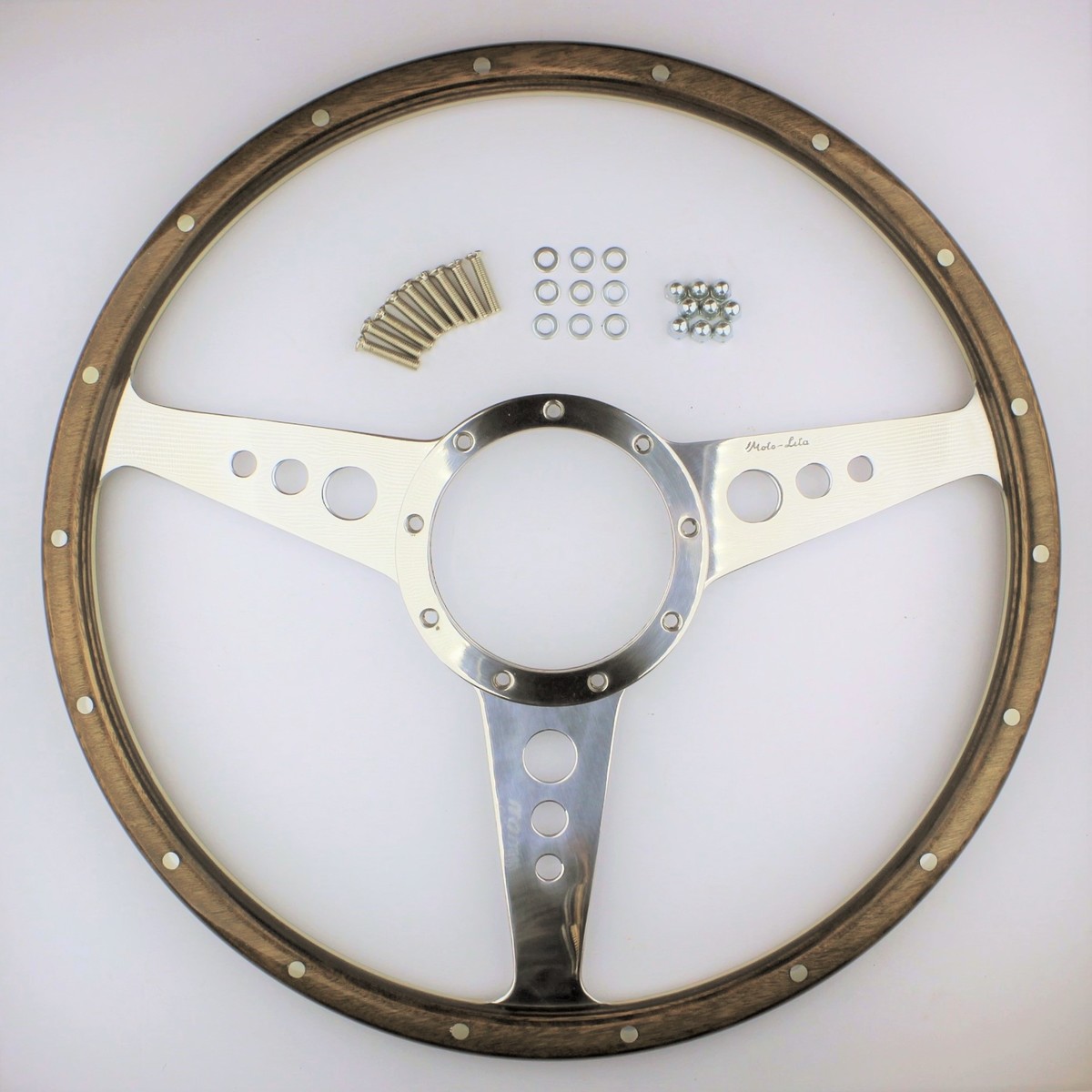 Wood rim 3 spoke 15" wheel