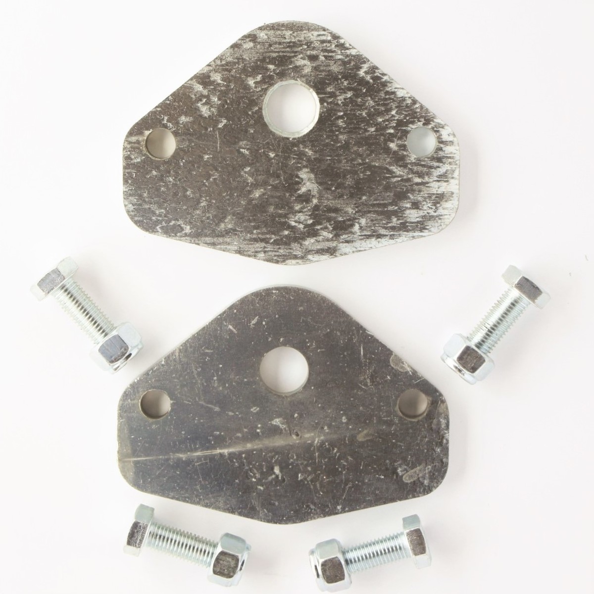 Camber conversion plates & bolts 0 degrees (zinc plated) all cars except +8...