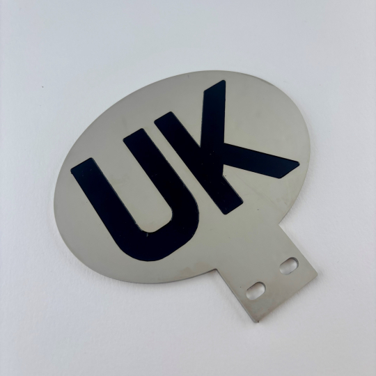 Polished stainless steel UK plate