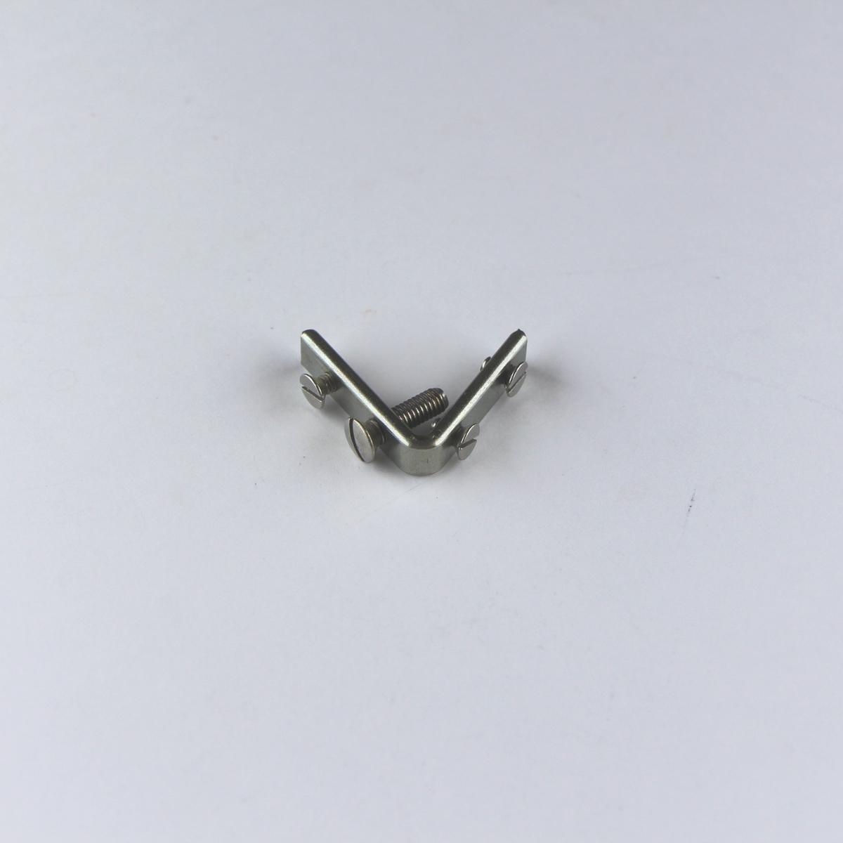 Windscreen frame corner 'L' bracket (with s/s screws - 4 holes) post 1979 cars