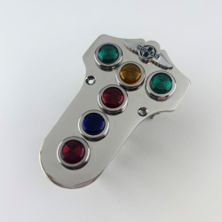 Polished stainless steel warning light plate 1977-85 with Morgan wings badge...