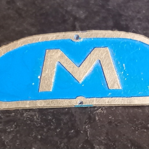 Matchless pin badge blue (45mm x 15 mm )