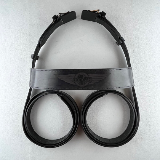 Luggage rack strap with Morgan logo - black