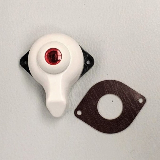Cream indicator switch with red lens